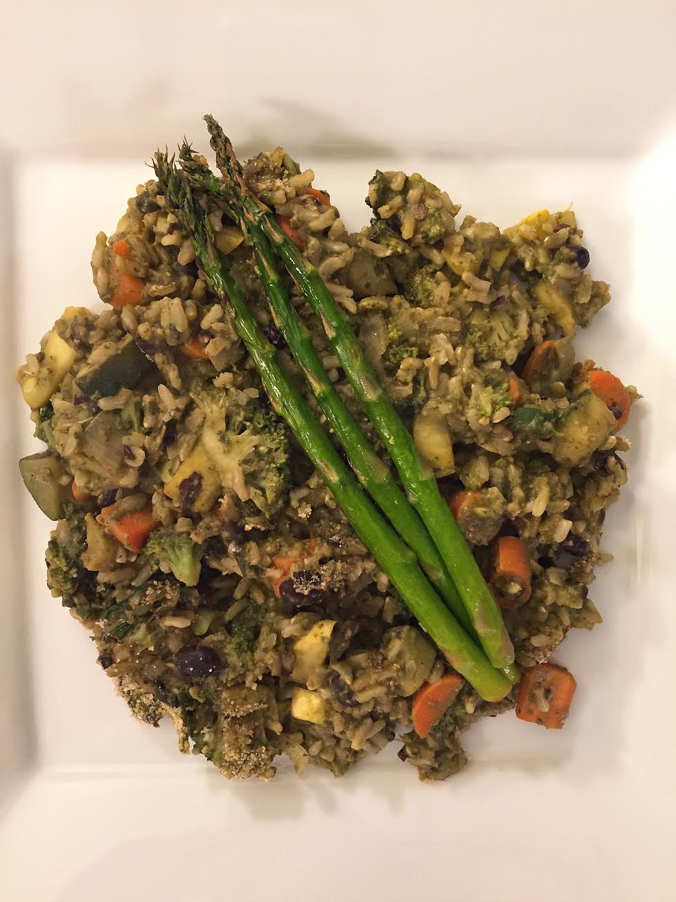 Pumpkin Seed Pesto Rice&nbsp;Casserole