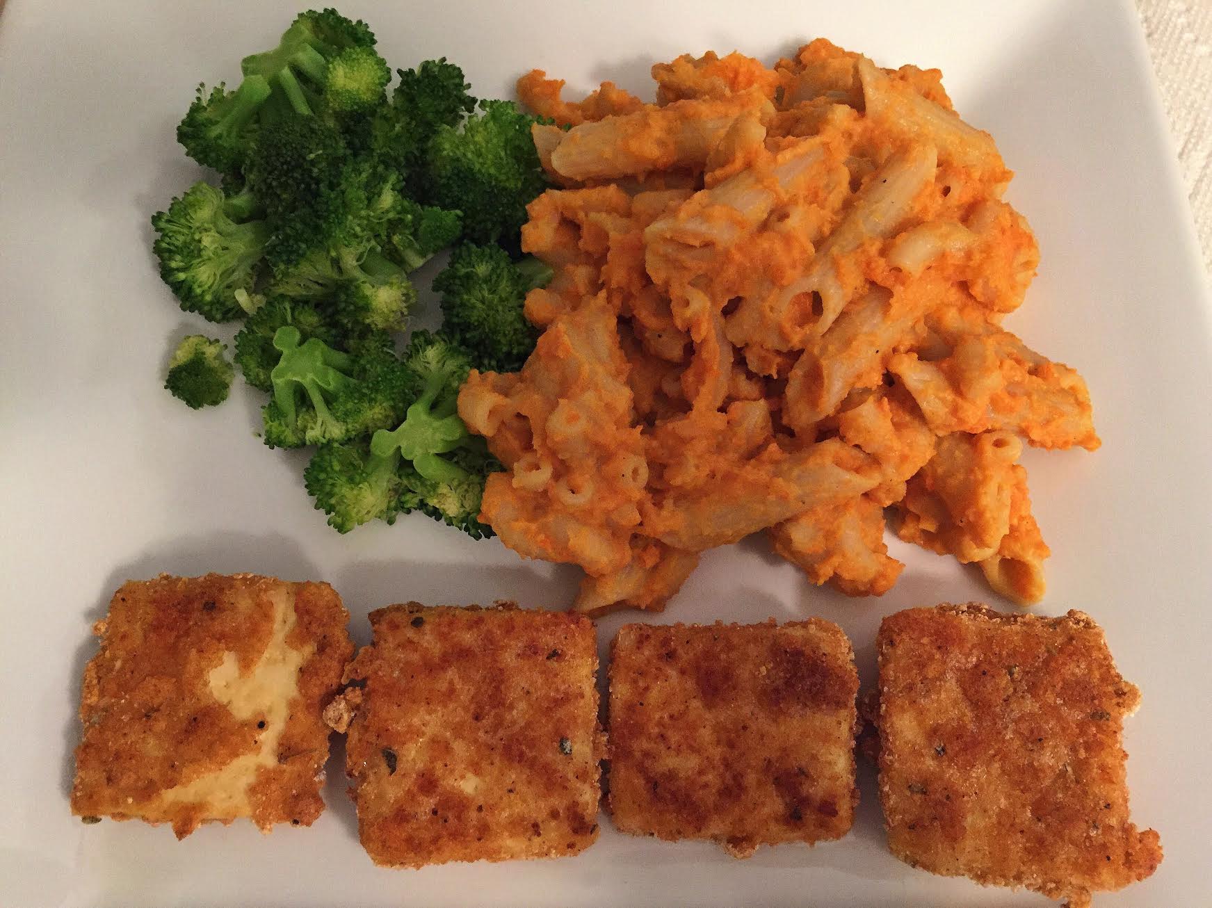 creamy-sweet-potato-mac-cheese-w-tofu-nuggets-insta