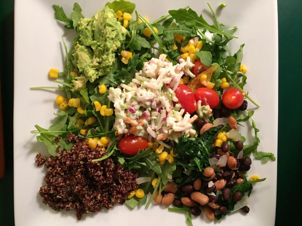 Butternut Squash Black Bean & Quinoa Tacos w Corn&nbsp;Salad