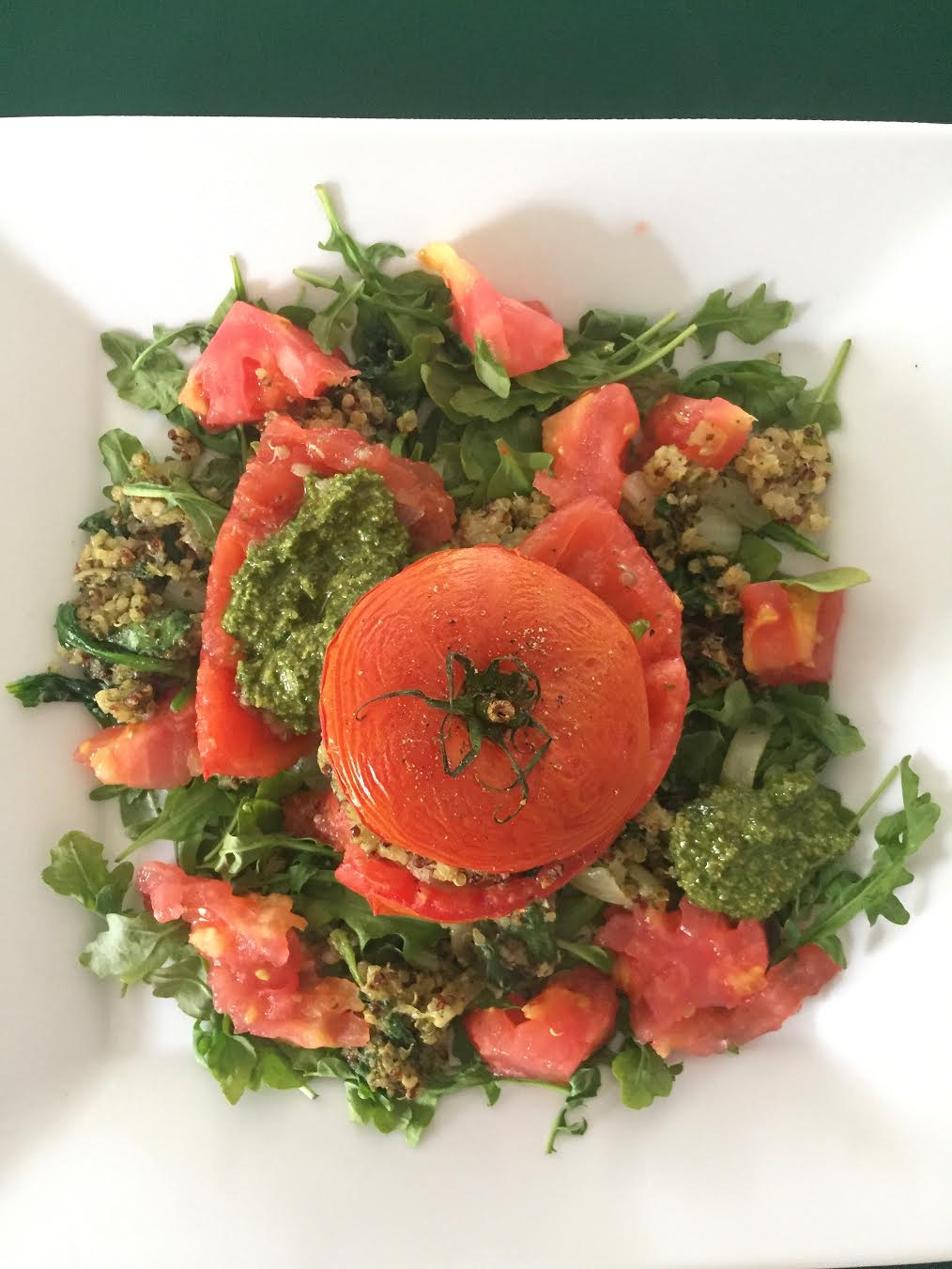 Pesto Spinach Quinoa Stuffed&nbsp;Tomatoes