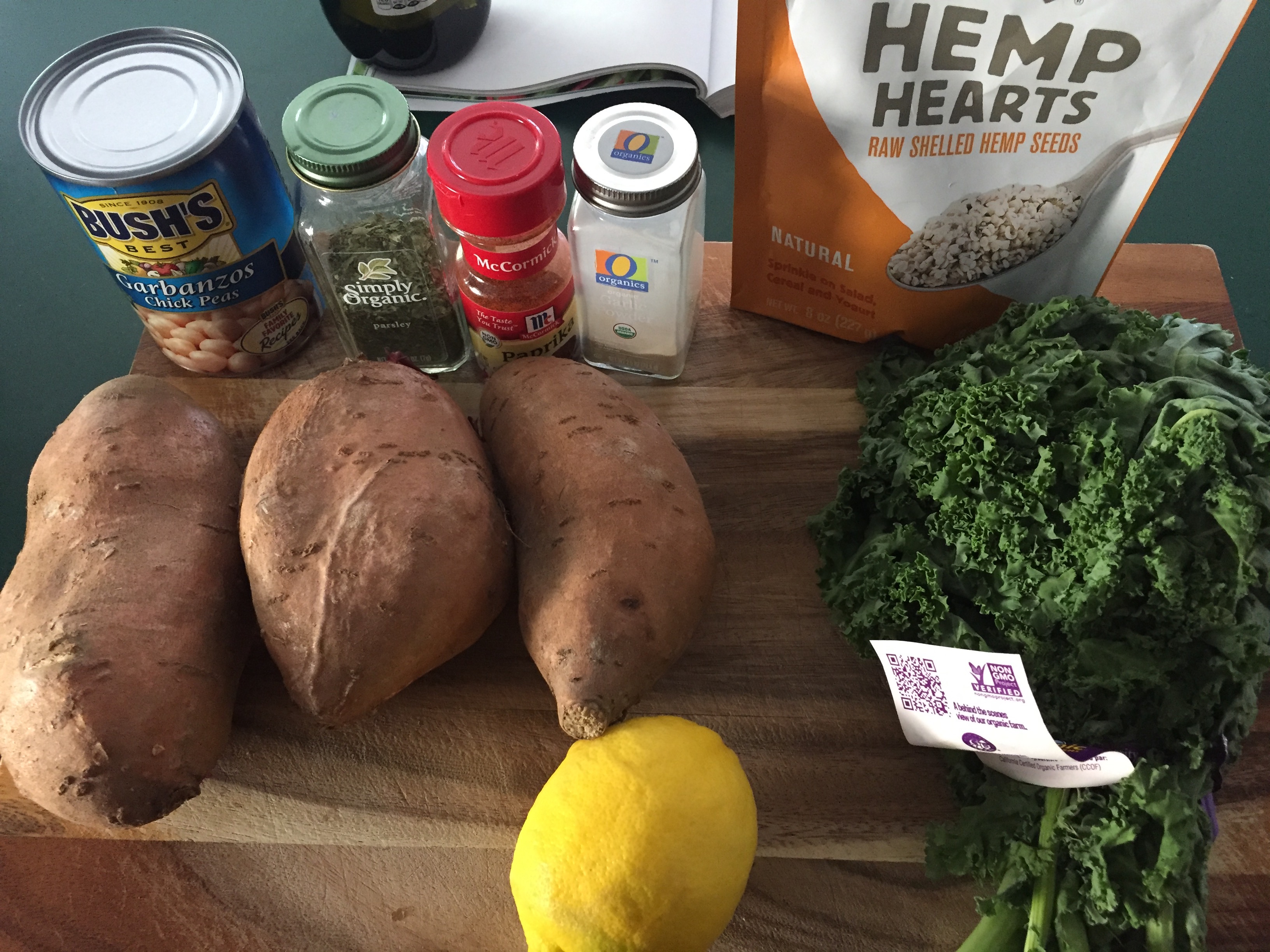 Sweet Potato, Crispy Chickpeas, &amp; Kale Bowl Ingredients