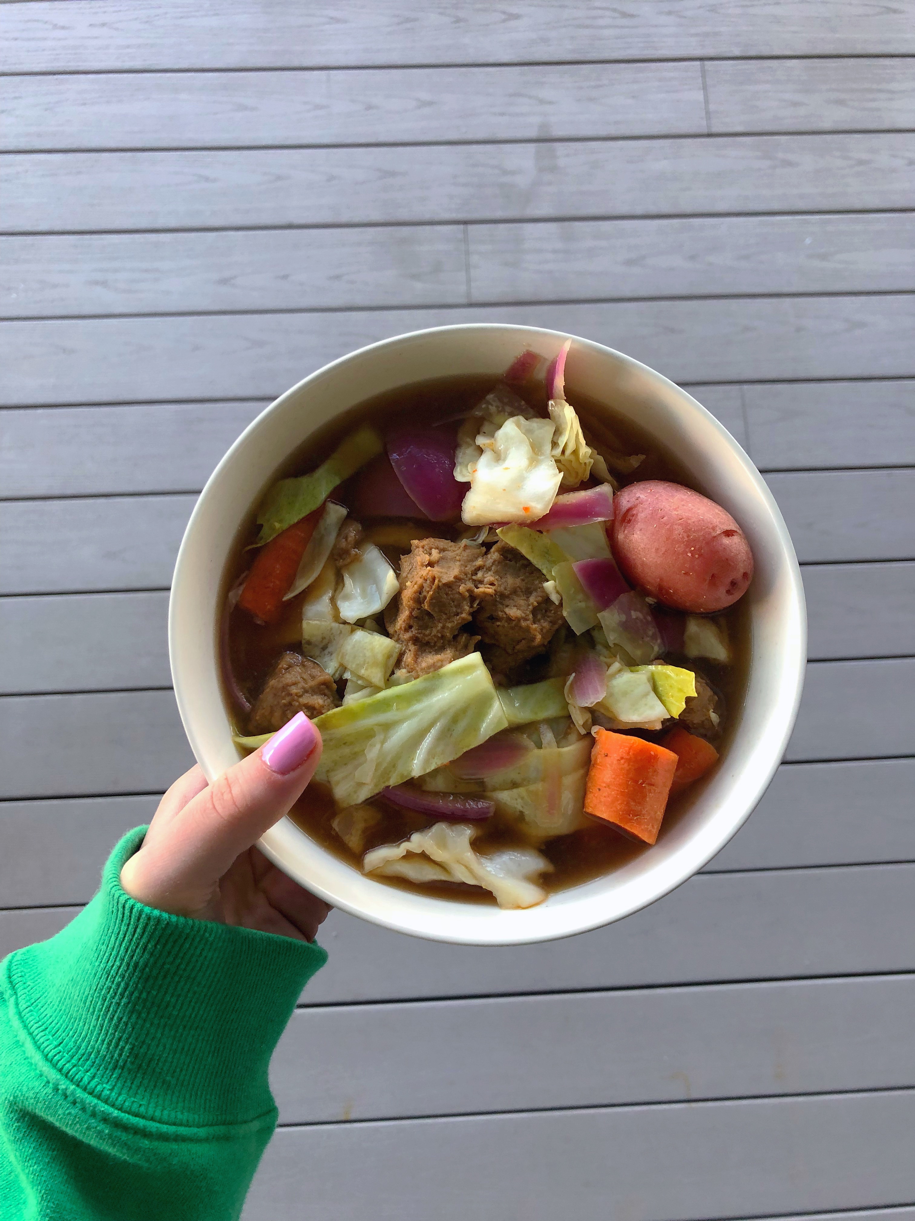 Vegan Corned Beef Tips &amp; Cabbage Insta